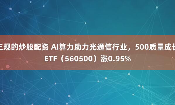 正规的炒股配资 AI算力助力光通信行业，500质量成长ETF（560500）涨0.95%